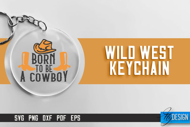 Cowboy & Wild West SVG | Keychain SVG | Cowboy Keychain Design SVG Fly Design 