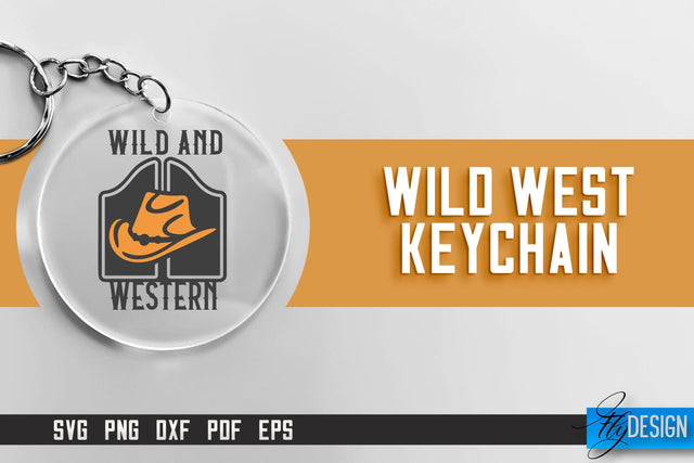 Cowboy & Wild West SVG | Keychain SVG | Cowboy Keychain Design SVG Fly Design 