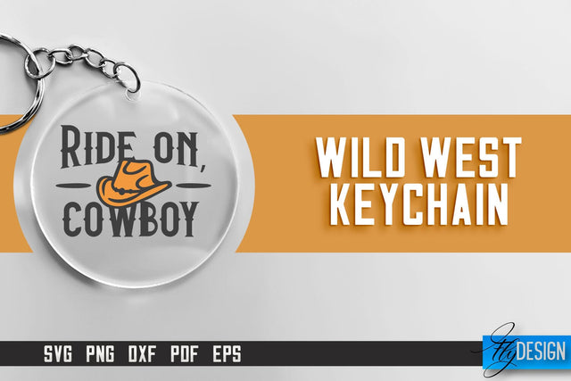Cowboy & Wild West SVG | Keychain SVG | Cowboy Keychain Design SVG Fly Design 