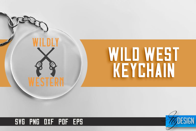 Cowboy & Wild West SVG | Keychain SVG | Cowboy Keychain Design SVG Fly Design 