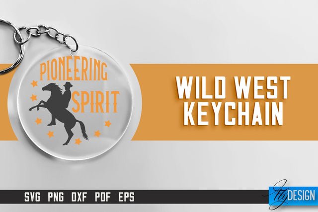 Cowboy & Wild West SVG | Keychain SVG | Cowboy Keychain Design SVG Fly Design 
