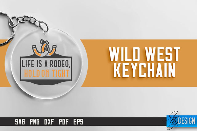 Cowboy & Wild West SVG | Keychain SVG | Cowboy Keychain Design SVG Fly Design 