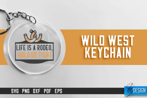 Cowboy & Wild West SVG | Keychain SVG | Cowboy Keychain Design SVG Fly Design 