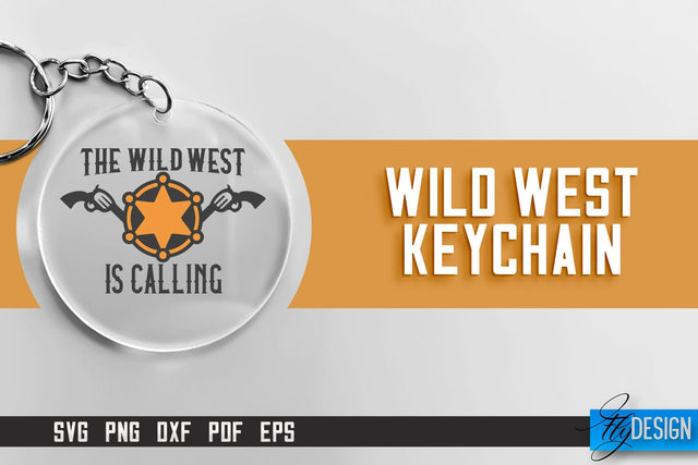 Cowboy & Wild West SVG | Keychain SVG | Cowboy Keychain Design SVG Fly Design 