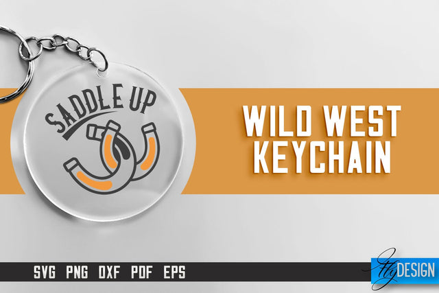 Cowboy & Wild West SVG | Keychain SVG | Cowboy Keychain Design SVG Fly Design 