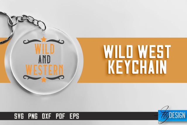 Cowboy & Wild West SVG | Keychain SVG | Cowboy Keychain Design SVG Fly Design 
