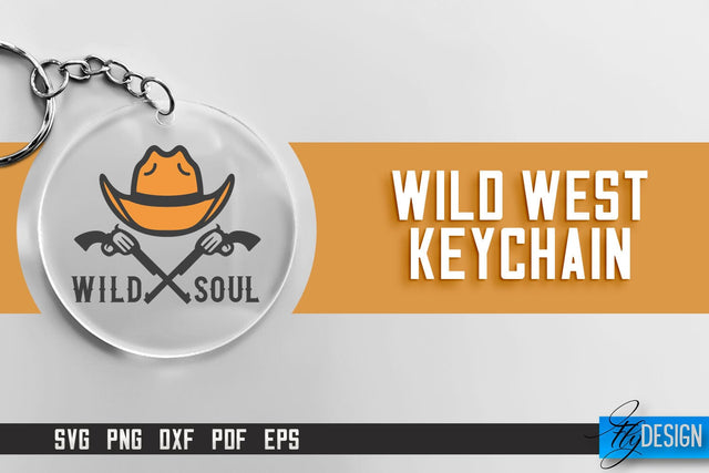 Cowboy & Wild West SVG | Keychain SVG | Cowboy Keychain Design SVG Fly Design 