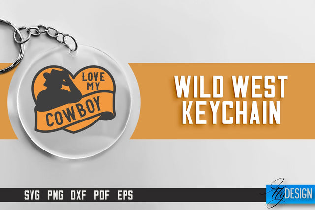 Cowboy & Wild West SVG | Keychain SVG | Cowboy Keychain Design SVG Fly Design 