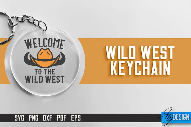 Cowboy & Wild West SVG | Keychain SVG | Cowboy Keychain Design SVG Fly Design 