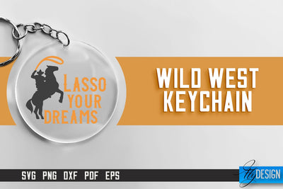 Cowboy & Wild West SVG | Keychain SVG | Cowboy Keychain Design SVG Fly Design 