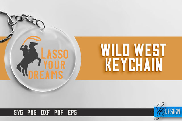 Cowboy & Wild West SVG | Keychain SVG | Cowboy Keychain Design SVG Fly Design 