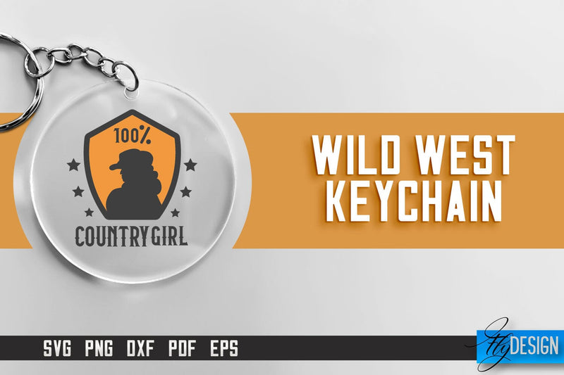 Cowboy & Wild West SVG | Keychain SVG | Cowboy Keychain Design SVG Fly Design 