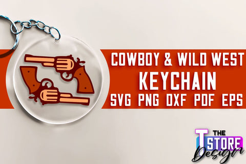 Cowboy & Wild West SVG | Keychain SVG | Cowboy Keychain Design SVG The T Store Design 