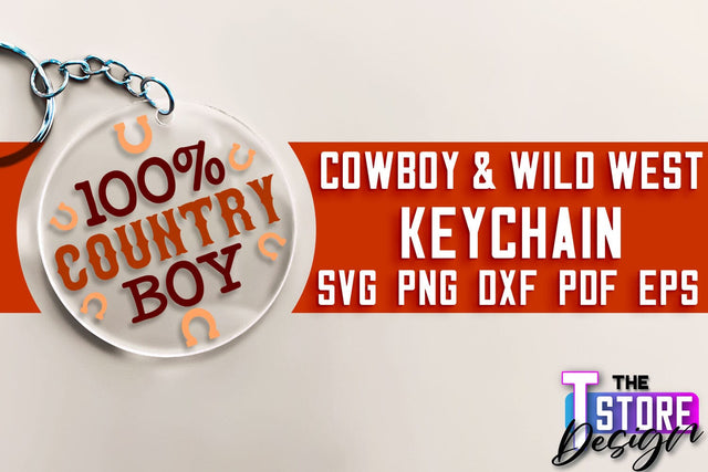 Cowboy & Wild West SVG | Keychain SVG | Cowboy Keychain Design SVG The T Store Design 