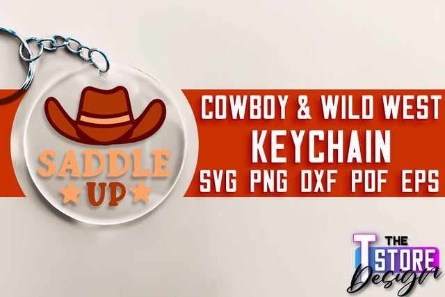 Cowboy & Wild West SVG | Keychain SVG | Cowboy Keychain Design SVG The T Store Design 