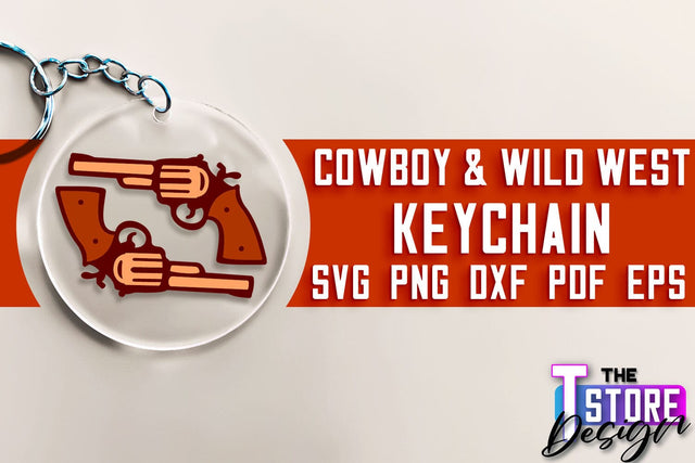 Cowboy & Wild West SVG | Keychain SVG | Cowboy Keychain Design SVG The T Store Design 