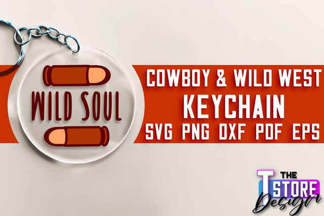 Cowboy & Wild West SVG | Keychain SVG | Cowboy Keychain Design SVG The T Store Design 