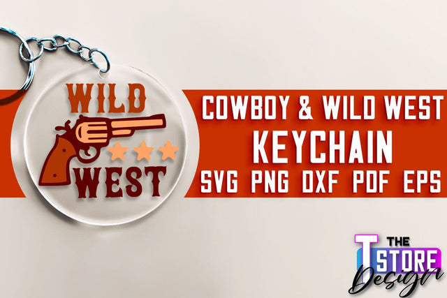 Cowboy & Wild West SVG | Keychain SVG | Cowboy Keychain Design SVG The T Store Design 