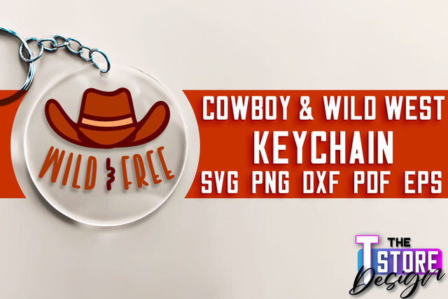 Cowboy & Wild West SVG | Keychain SVG | Cowboy Keychain Design SVG The T Store Design 