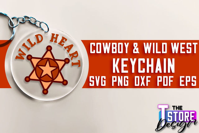 Cowboy & Wild West SVG | Keychain SVG | Cowboy Keychain Design SVG The T Store Design 