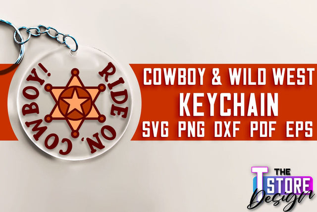 Cowboy & Wild West SVG | Keychain SVG | Cowboy Keychain Design SVG The T Store Design 
