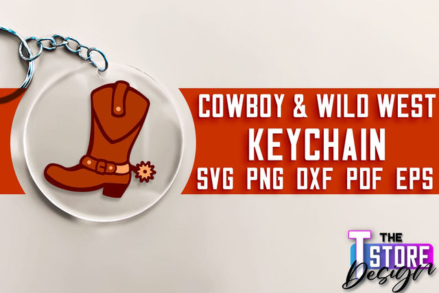 Cowboy & Wild West SVG | Keychain SVG | Cowboy Keychain Design SVG The T Store Design 