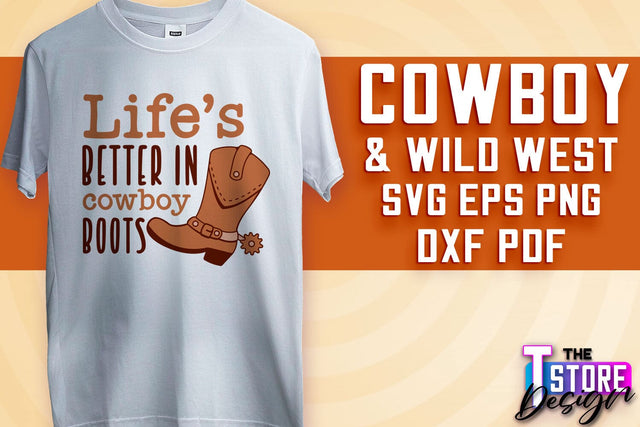 Cowboy & Wild West SVG | Western SVG Design | Cowboy T-Shirt Design SVG The T Store Design 