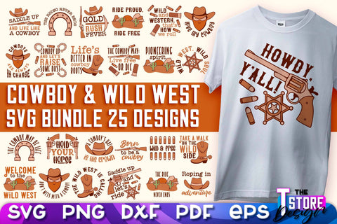Cowboy & Wild West SVG | Western SVG Design | Cowboy T-Shirt Design v.1 SVG The T Store Design 