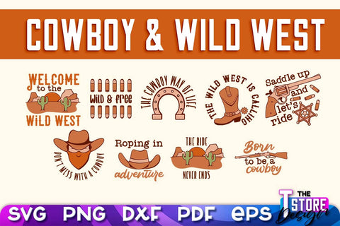 Cowboy & Wild West SVG | Western SVG Design | Cowboy T-Shirt Design v.1 SVG The T Store Design 