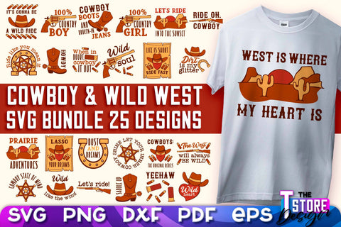 Cowboy & Wild West SVG | Western SVG Design | Cowboy T-Shirt Design v.2 SVG The T Store Design 