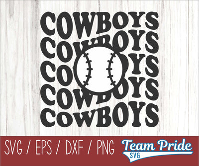 Cowboys Baseball SVG Digital Download Printable - SVG, EPS, DXF, PNG SVG Team Pride SVG 