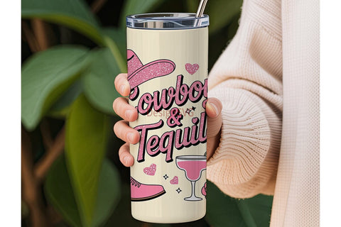 Cowboys & Tequila 20oz Tumbler Wrap Sublimation DesignSVG 