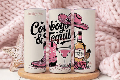 Cowboys & Tequila 20oz Tumbler Wrap Sublimation DesignSVG 