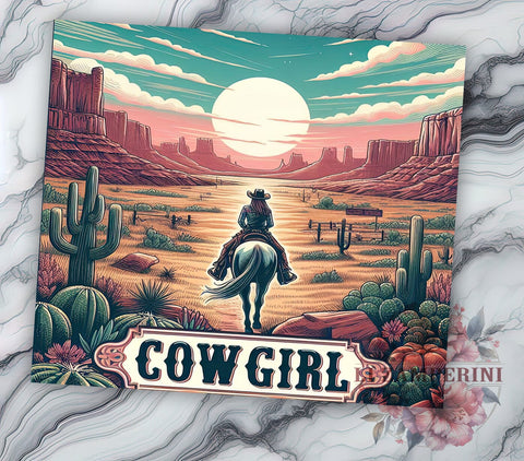 Cowgirl Adventure 20oz Tumbler Wrap PNG, Cowgirl Tumbler Png, Straight & Tapered Tumbler Wrap, Instant Digital Download Sublimation Li Zamperini 