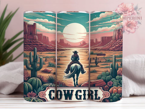 Cowgirl Adventure 20oz Tumbler Wrap PNG, Cowgirl Tumbler Png, Straight & Tapered Tumbler Wrap, Instant Digital Download Sublimation Li Zamperini 