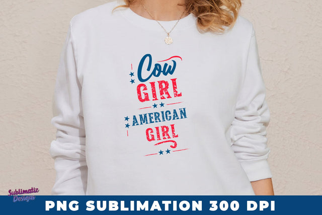 Cowgirl American Girl PNG Sublimation Sublimation Sublimatiz Designs 