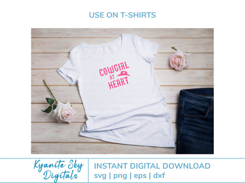 Cowgirl at Heart quote SVG western hat cut file SVG Kyanite Sky Digitals 