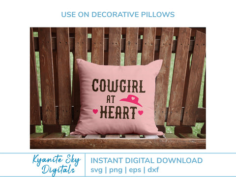 Cowgirl at Heart quote SVG western hat cut file SVG Kyanite Sky Digitals 