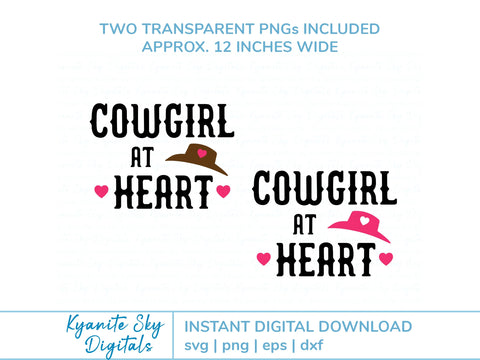 Cowgirl at Heart quote SVG western hat cut file SVG Kyanite Sky Digitals 