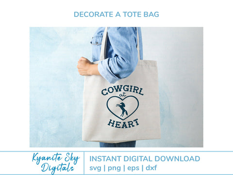 Cowgirl at Heart SVG western ranch girl quote with horse in heart SVG Kyanite Sky Digitals 