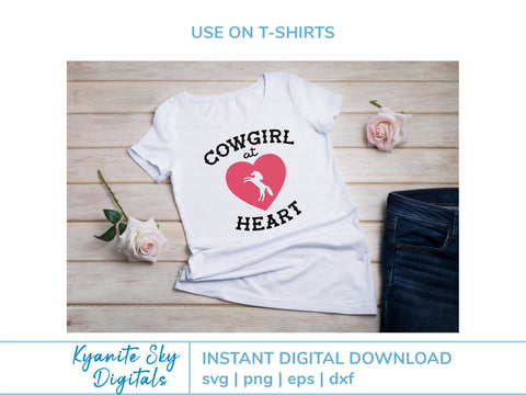 Cowgirl at Heart SVG western ranch girl quote with horse SVG Kyanite Sky Digitals 