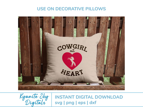 Cowgirl at Heart SVG western ranch girl quote with horse SVG Kyanite Sky Digitals 