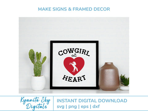 Cowgirl at Heart SVG western ranch girl quote with horse SVG Kyanite Sky Digitals 