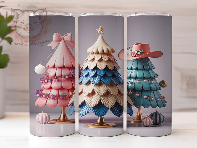 Cowgirl Boho Christmas Tumbler, Western Holiday Wrap, Boho Tree Sublimation Design, Rustic Cowgirl Cup, 20Oz Skinny Tumbler Wrap, Country Christmas Mug, Festive Boho Design Sublimation Lara' s Designs 