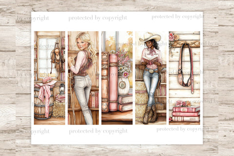 Cowgirl Bookmarks Printable | Wild West Fantasy Designs SVG GlamArtZhanna 