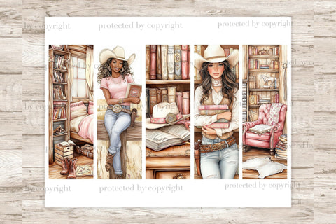 Cowgirl Bookmarks Printable | Wild West Fantasy Designs SVG GlamArtZhanna 