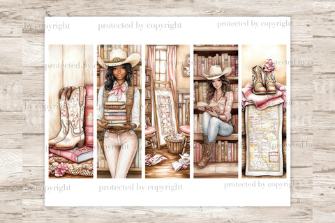 Cowgirl Bookmarks Printable | Wild West Fantasy Designs SVG GlamArtZhanna 