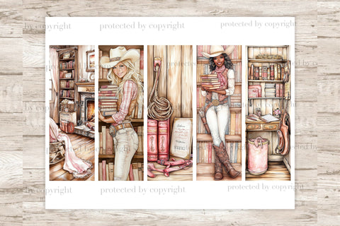 Cowgirl Bookmarks Printable | Wild West Fantasy Designs SVG GlamArtZhanna 