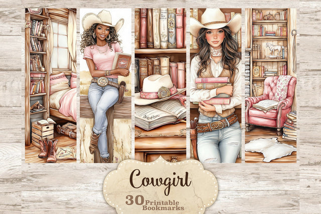 Cowgirl Bookmarks Printable | Wild West Fantasy Designs SVG GlamArtZhanna 