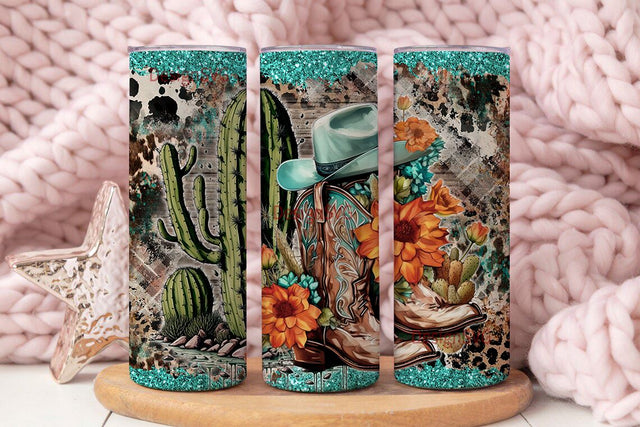 Cowgirl Boots 20 oz Skinny Tumbler Sublimation Design Digital Download PNG Instant, Western Country Rustic Girl Tumbler Sublimation DesignSVG 